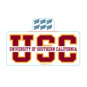 USC Trojans Strike Through White Sticker